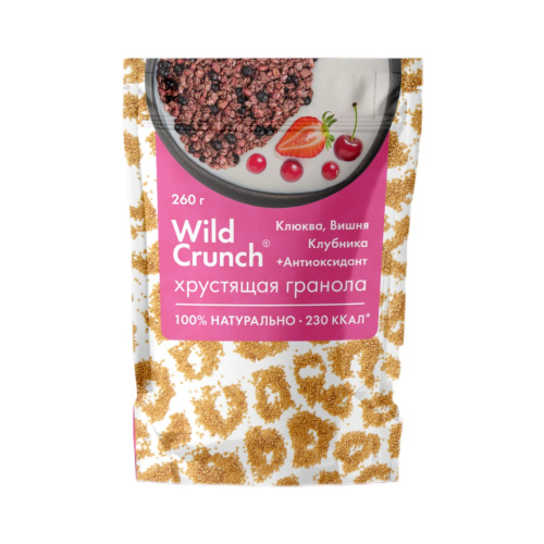 Wild Crunch «Клюква, вишня, клубника + антиоксидант» 260 г